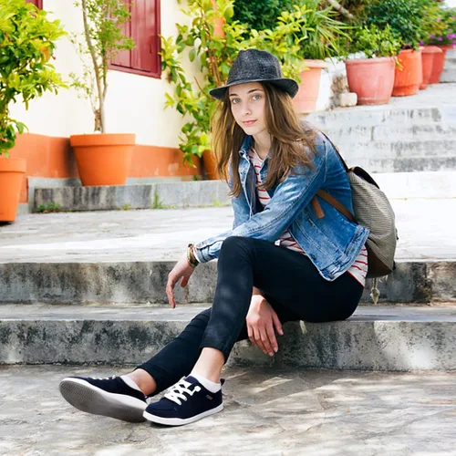 Vista 7 de STQ Zapatos deportivos sin cordones para mujer, zapatos casuales de lona, lavables a máquina