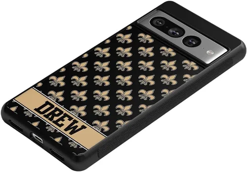 Vista 3 de French Fleur De Lis - Funda de goma negra con monograma de oro negro compatible con Google Pixel 10, 10 Pro, 10 Pro XL, 9a, 9 Pro, Pixel 9, Pixel 9