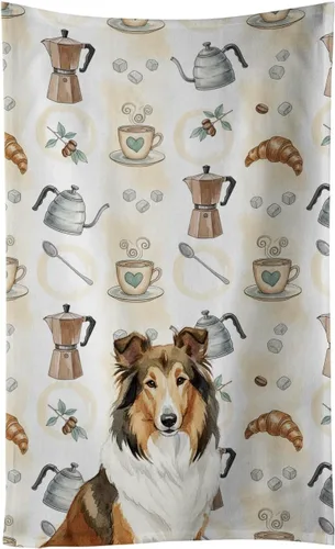 Vista 333 de Caroline's Treasures Afghan Hound - Toalla de cocina para barra de café, terciopelo frontal y lazo de algodón, lavable a máquina Sabueso afgano
