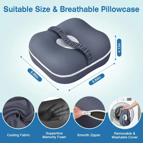 Vista 3 de SereneCloud Knee Pillow for Side Sleepers, Memory Foam Knee Pillow, Leg Pillows for Sciatica, Back, Hip, Knee & Ankle Pain Relief