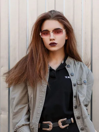Vista 6 de 3 Pairs Rimless Rectangle Sunglasses Tinted Frameless Eyewear Vintage Transparent Rectangle Y2K Glasses for Women Men