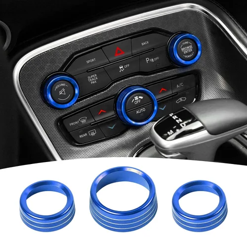 Vista 14 de para Challenger Cubierta de Mando de AC/Radio para Dodge Charger 2011+/Challenger 2015+/RAM 2012-2017/Durango 2016-2022/Chrysler 300C 2011+ Negro