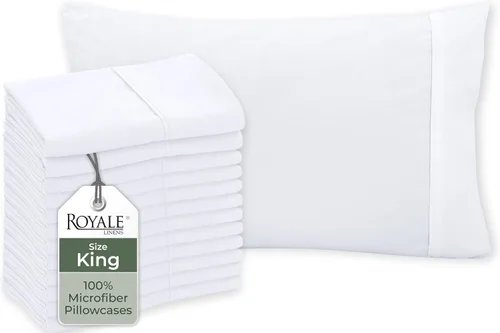Vista 13 de Royale Linens Juego de 12 fundas de almohada grises – Fundas de almohada estándar de 20 x 26 pulgadas – 1800 microfibra cepillada – Resistente a