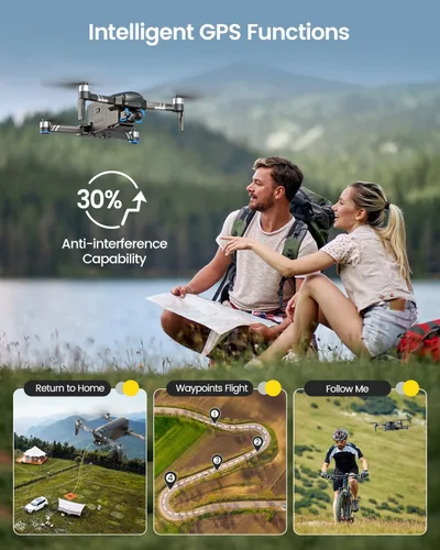 Vista 6 de Holy Stone HS600 - Drones con cámara para adultos con cardán de 2 ejes 4K EIS, ID remoto integrado, transmisión de rango de 6096 metros, dron