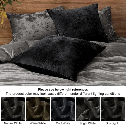 Vista 5 de PHF Fundas de almohada de terciopelo real, 24 x 24 pulgadas, sin rellenos, paquete de 2 fundas de cojín de color degradado, ultra suaves