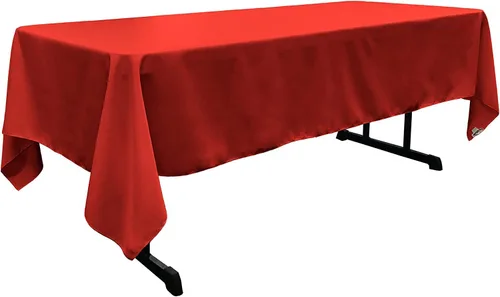 Vista 23 de LA Linen Mantel rectangular lavable de popelín de poliéster, resistente a las manchas y a las arrugas, cubierta de mesa 60x84, mantel de tela