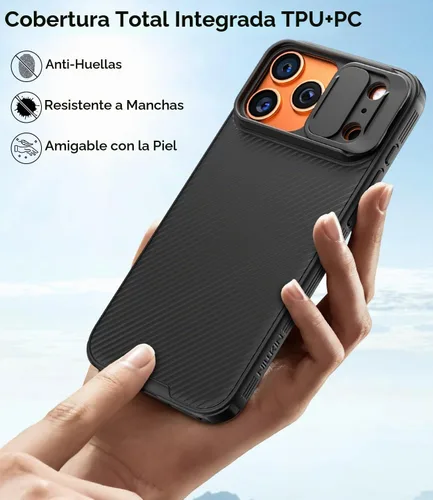 Vista 7 de imluckies Funda compatible con iPhone 17 Pro Max de 6.9 pulgadas con cubierta para cámara, parte trasera de policarbonato duro y parachoques suave