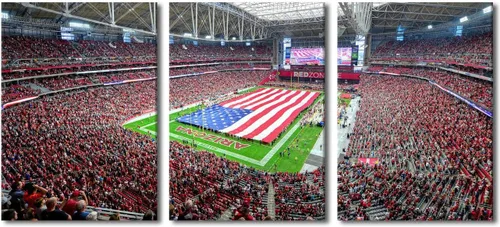 Vista 9 de TUMOVO MetLife Stadium - Decoración de pared de Nueva York, 3 piezas, lienzo, arte de pared para decoración del hogar, juegos de fútbol americano