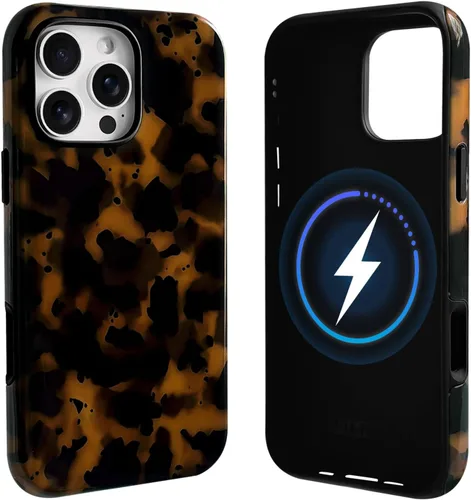 Vista 63 de NITITOP Funda magnética compatible con iPhone 11, compatible con MagSafe lindo diseño estético de leopardo ámbar tortuga para mujeres, hombres