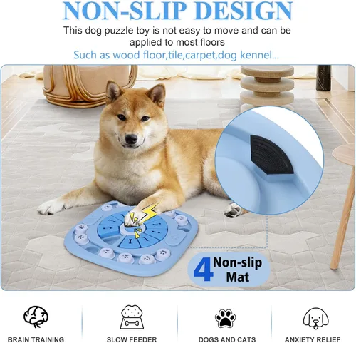 Vista 4 de XIGOU Juguetes de rompecabezas para perros, dispensadores de golosinas para entrenamiento de coeficiente intelectual y estimulación cerebral Nivel