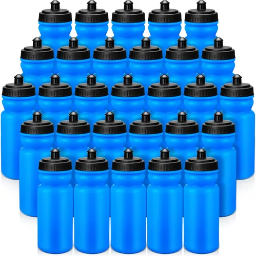Vista 8 de 50 botellas de agua deportivas de 20 onzas, botellas de agua de plástico reutilizables a granel, botellas de agua en blanco sin BPA para eventos