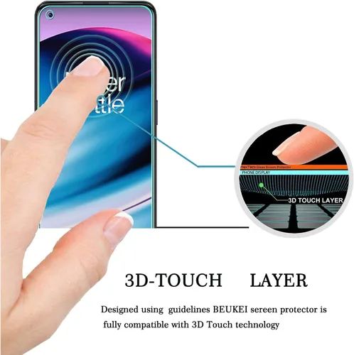 Vista 2 de Protector de pantalla de vidrio templado compatible con OnePlus Nord N20 5G, sensible al tacto, compatible con fundas, dureza 9H (paquete de 3)