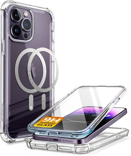 Vista 12 de i-Blason Ares - Funda diseñada para iPhone 14 Pro de 6.1 pulgadas (versión 2022), funda transparente resistente de doble capa con protector