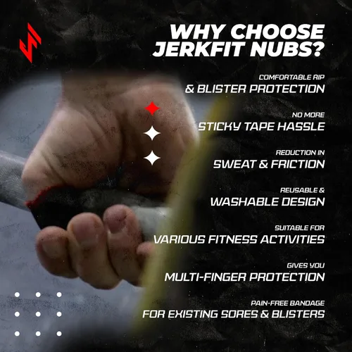 Vista 6 de JerkFit Nubs - Protector de pulgares para agarre de gancho, sin látex, reutilizable, lavable, para evitar callos, ampollas y lágrimas