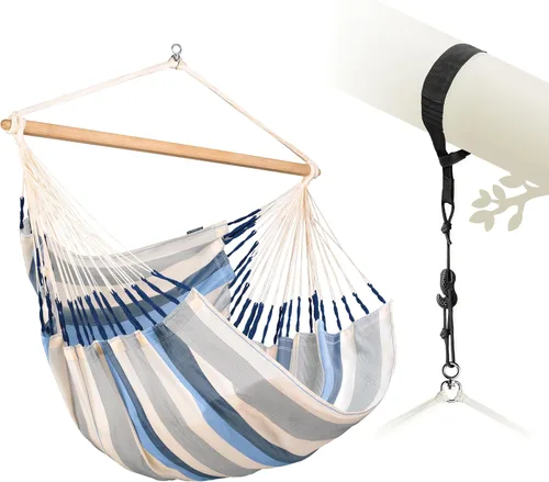 Vista 10 de LA SIESTA Domingo - Silla colgante para exteriores resistente a la intemperie Sea Salt