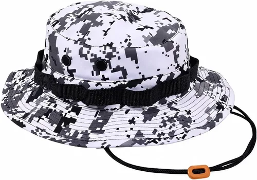 Vista 13 de Sombrero táctico Boonie Militar Sombrero Sombrero Camo Digital o Sólido Ala Ancha Sol Pesca Bush Booney Caza Headwear ACU Digital Camo