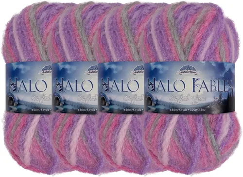 Vista 10 de JubileeYarn Halo Fables Yarn - 100g/Skein Bulky Polyester - North Wind Sun - 2 Skeins