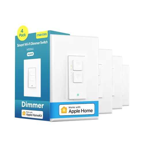 Vista 8 de meross Interruptor de atenuación inteligente de un solo polo compatible con Apple HomeKit, Alexa Google Assistant y SmartThings, interruptor de luz