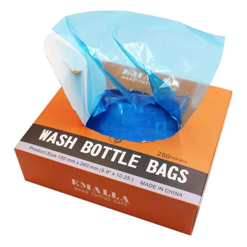 Vista 4 de Autdor - 250 bolsas desechables para botellas de lavado, fundas para botellas de lavado, fundas para bolsas de botella para suministros de tatuaje