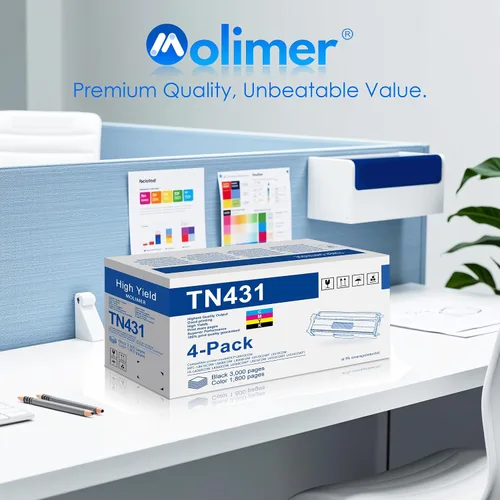 Vista 7 de TN-431 TN431 - Cartuchos de tóner compatibles con TN431BK TN431C TN431Y TN431M Reemplazo para Brother TN431 TN433 MFC-L8900CDW HL-L8360CDW TN431 4PK