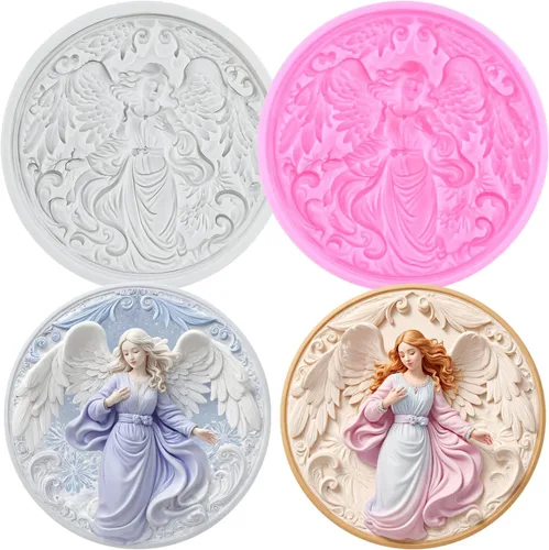 Vista 16 de Angel Baby - Moldes de silicona para decoración de pasteles, decoración de cupcakes, pasta de chicle de chocolate, juego de 4