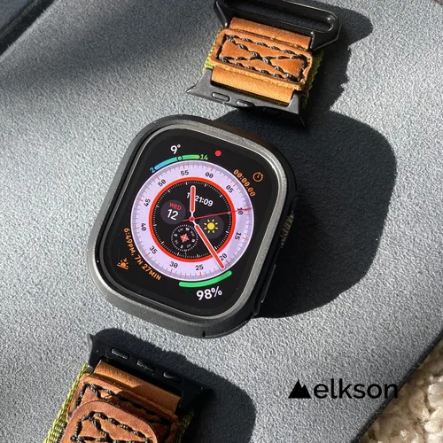 Vista 8 de elkson para Apple Watch Ultra de 49mm Series 3/2/1 Estuche con Parachoques y Protector de Pantalla de Vidrio Templado, Serie Quattro Max Resistente