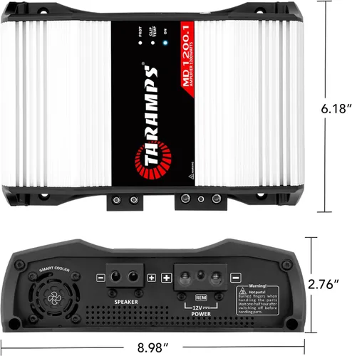 Vista 6 de Taramps MD 1200.1 Canal 1200 Watts RMS 1 Ohm Amplificador de coche