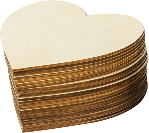 Vista 13 de 50 piezas de madera en blanco sin terminar, adornos de madera natural de 4 pulgadas para proyectos de manualidades y decoración de bodas de fiesta