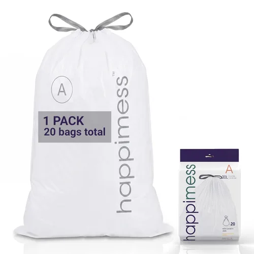 Vista 16 de happimess Bolsas de basura con cordón de 8 galones (30 litros), sin perfume, transparentes, resistentes para cocina y hogar, ajuste personalizado