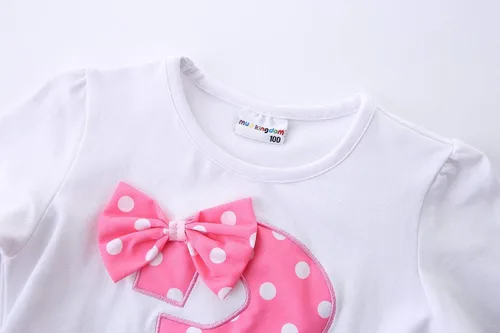 Vista 3 de Mud Kingdom Little Girls Birthday Dress Number Gift Cute Polka Dots