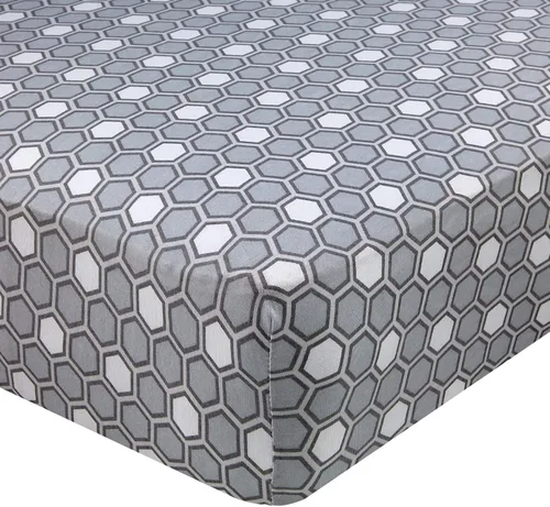 Vista 45 de Sábana ajustable de algodón tejido en jersey para cuna o cama para niño o niña, de Abstract