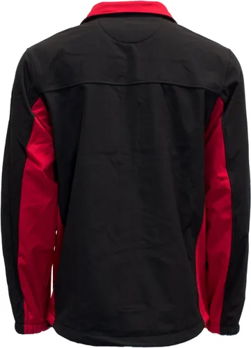 Vista 3 de David Carey Dodge Charger Softshell chamarra de trabajorojo y negroligero con cierre, entallada, con bordado apliques Logo