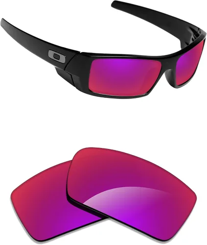 Vista 31 de Alphax Polarized Replacement Lenses for Oakley Gascan OO9014 60mm Sunglasses Glare Reduction Precision Cutting Espejo de oro de 24 quilates