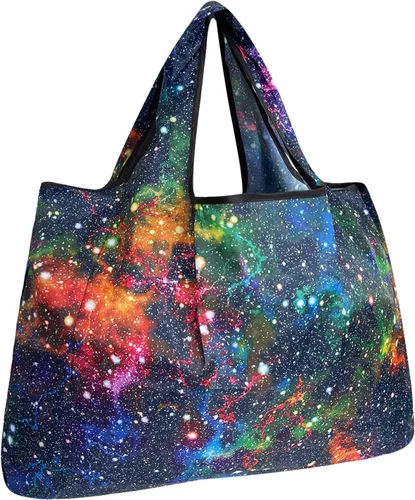 Vista 8 de allydrew Large Foldable Tote Nylon Reusable Grocery Bags