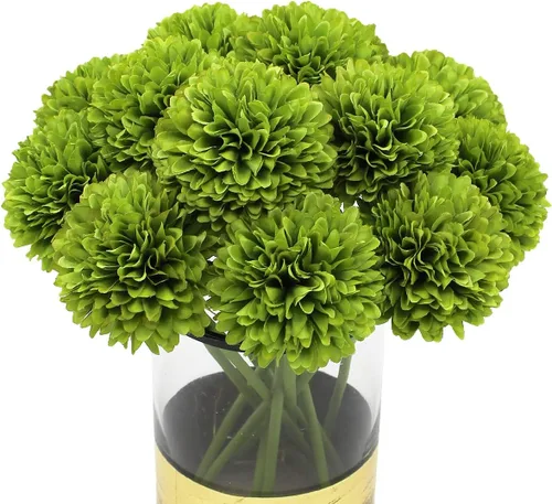 Vista 25 de 10 plantas artificiales de flores artificiales de seda de crisantemo, arreglos de hortensias, ramos de boda, decoración del hogar, cocina, jardín