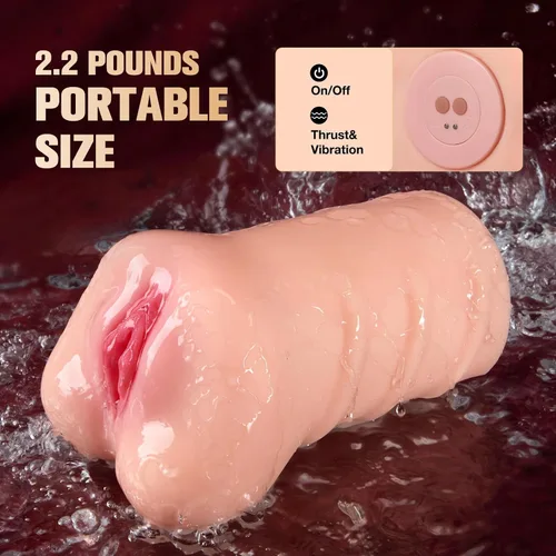 Vista 6 de Masturbador Masculino Juguetes Sexuales para Adultos - Vagina de Bolsillo Controlada por Aplicación ZEMALIA, Muñeca Sexual Automática Realista con 8