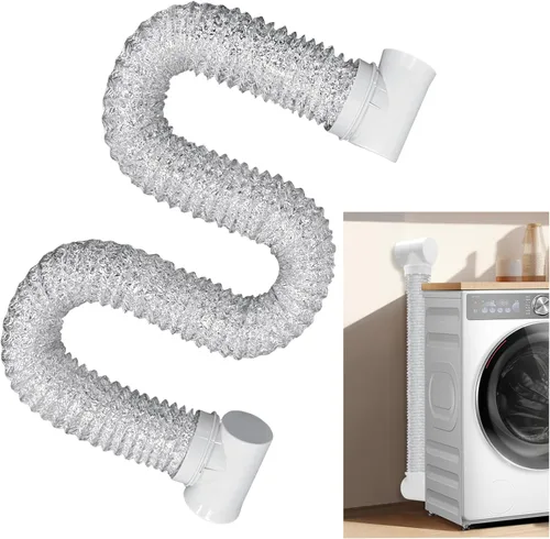 Vista 8 de Codo de ventilación de secadora de ropa de 90 grados Kit de conector de conducto de secadora más seguro para tubos de 4 pulgadas, kit de codo