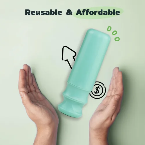 Vista 6 de Juego de lubricante y aplicador de copa menstrual - Herramienta de inserción fácil (verde) Funciona con la mayoría de las tazas, aplicador