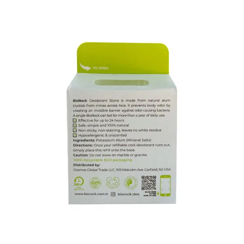 Vista 9 de Biorock Crystal Natural - Recambio de desodorante sin perfume de plástico y aluminio, desodorante en barra de sal para mujeres y hombres, ecológico