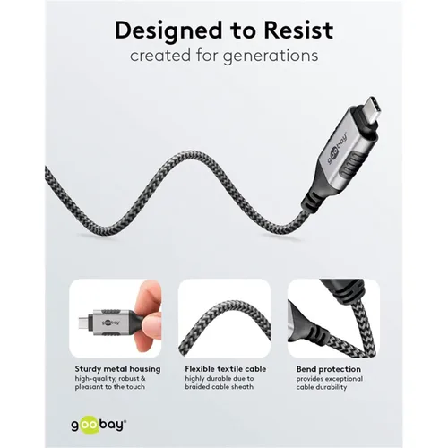 Vista 9 de goobay Slim USB-C 3.1 to RJ45 Ethernet CAT 6 Cable Adapter/Stable Wired Internet Connection with Router/Network Switch/USB to RJ45 Adapter/1Gbps