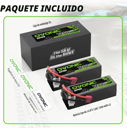 Vista 6 de OVONIC 4S LiPo Batería 7200mAh 14.8V 130C RC Batería con Dean-Estilo T Conector