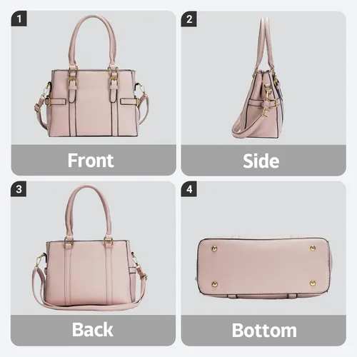 Vista 6 de Bolsos de mano de cuero de moda para mujer, bolso de hombro, asa superior, bolso de otoño