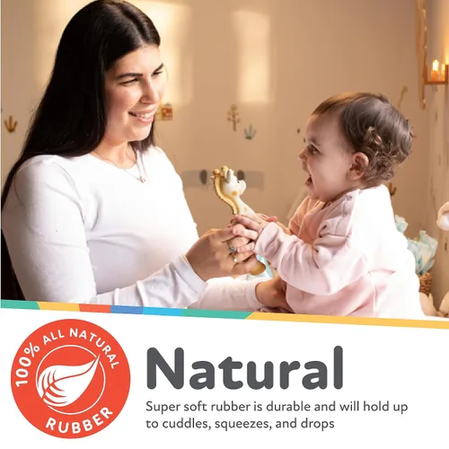 Vista 2 de Nuby Jackie The Giraffe - Mordedor de goma natural para bebés de más de 3 meses