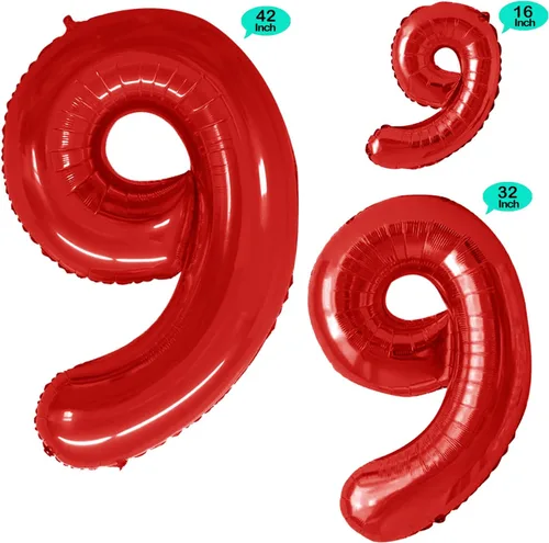 Vista 510 de GOER Globos Número 10 para Decoraciones de Fiesta de 10º Cumpleaños, Globos de Helio de Papel de Aluminio Jumbo de 42 Pulgadas para 10º Aniversario