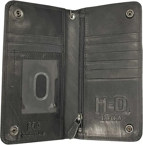 Vista 2 de Harley-Davidson Bar Shield - Cartera BiFold para hombre en relieve color negro CR2309L-negro