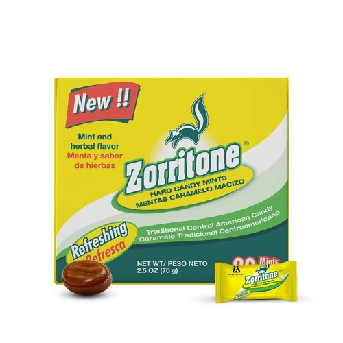 Vista 3 de Zorritone Mentas de caramelo, Sabor a menta y hierbas, 20 pastillas por caja, 3 Cajas 20 caramelos cada caja, 60 unidades en total, dulces