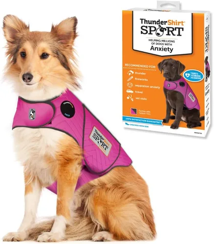 Vista 10 de Chaqueta de ansiedad deportiva para perro, Fucsia