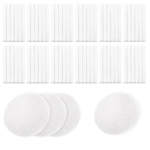 Vista 8 de 120 esponjas faciales comprimidas, almohadillas de limpieza facial, esponja de limpieza facial redonda para spa, exfoliación, lavado facial