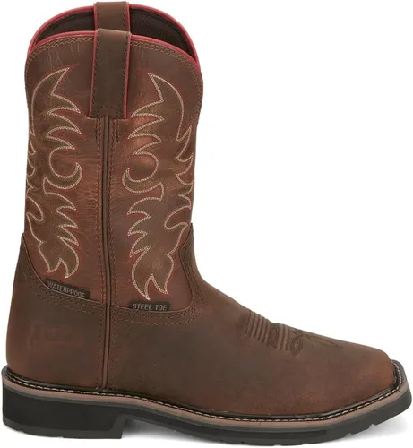 Vista 7 de Justin Original Stampede Botas de trabajo altas con punta cuadrada para hombre