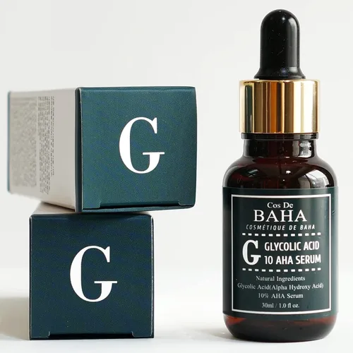 Vista 6 de Suero de ácido glicólico 10% AHA, fórmula exfoliante suave con aloe y té verde, suero facial profesional para una apariencia más suave de la piel